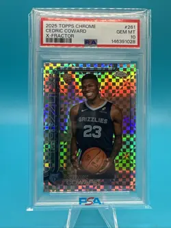 2025 Topps Chrome CEDRIC COWARD X-Fractor #261 PSA 10 - Image 1