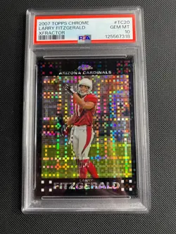 2007 Topps Chrome - Larry Fitzgerald #TC20 X-Fractor PSA 10 - Image 1