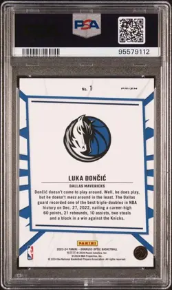 2023 Optic Luka Doncic My House HOLO SILVER PRIZM #1 PSA 10 GEM Dallas Mavericks - Image 2