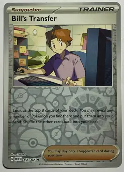 Bill 156/165 (LP) Reverse Holo Scarlet & Violet: 151 2023 Pokemon Card TCG - Image 1