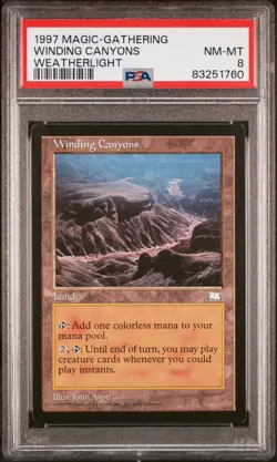 Winding Canyons - Weatherlight - MTG - NM to Mint - PSA 8. POP 3. - Image 1