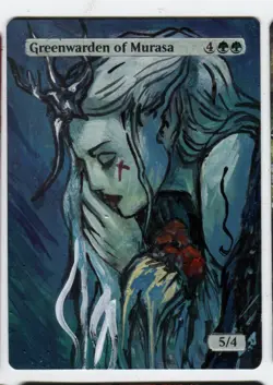 Greenwarden of Murasa Altered Art Magic The Gathering Mtg Hand Painted Card - Image 1