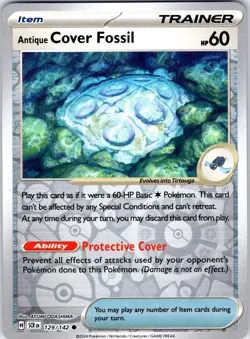 ANTIQUE COVER FOSSIL 129/142 STELLAR CROWN POKEMON REVERSE HOLO NM/M - Image 1