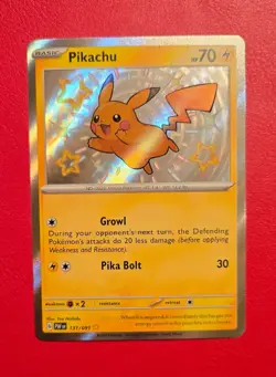Pikachu 131/091 Baby Shiny Pokemon Paldean Fates shiny rare NM - Image 1
