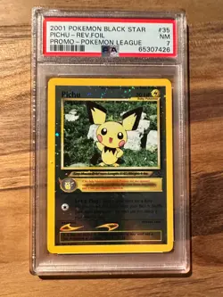 Pokemon Black Star Promo Pichu Reverse Holo PSA7 NEAR MINT PSA # 65307426 - Image 1