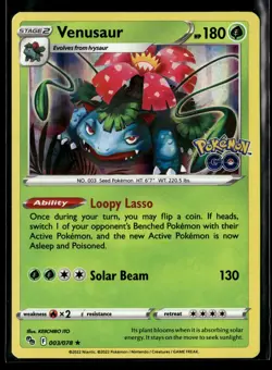 Venusaur 003/078 Holofoil Pokemon GO NM - Image 1