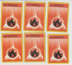 Lot x6 anciennes cartes POKEMON 1999 SET DE BASE Energie Feu 98/102 EX-NM-GOOD - Image 1
