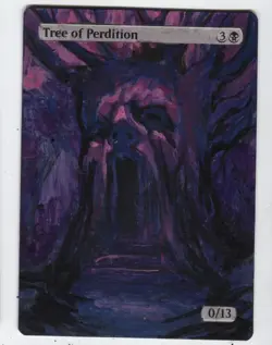 Tree of Perdition Altered Art Magic The Gathering Mtg Hand Painted Card - Image 1