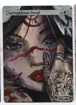 Springbloom Druid Altered Art Magic The Gathering Mtg Hand Painted Card - Image 1