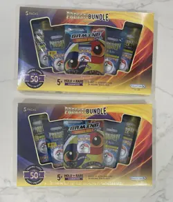 2 New Sealed TGC Pokemon Presstibundle Mystery Bundle 100+ Cards 10+ Holo / Rare - Image 1
