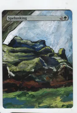 Spelunking Altered Art Magic The Gathering Mtg Hand Painted Card - Image 1