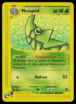 Pokemon Card - Metapod Expedition Base Set 87/165 Uncommon - Image 1