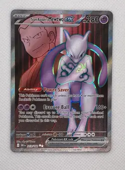 Pokemon Team Rocket's Mewtwo EX 213/182 Destined Rivals Ultra Rare Full Art Holo - Image 1