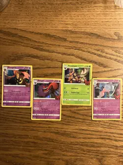 4 Pokemon Holo Rare Trick or Trade 2022 Gourgeist, Gengar, Trevenant & Hatterene - Image 1