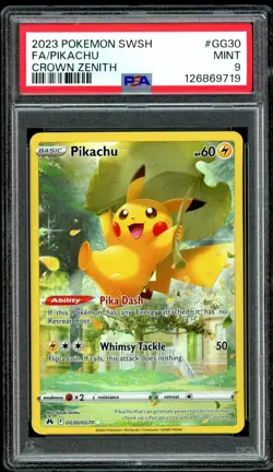 Pikachu GG30/GG70 Crown Zenith: Galarian Gallery Holo Grade MINT 9 PSA Pokemon - Image 1