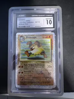 2002 POKEMON LEGENDARY COLLECTION #59 PRIMEAPE-REVERSE HOLO CGC 10 GEM MINT - Image 1