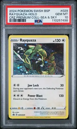 2024 POKEMON SWSH BLACK STAR PROMO #029 RAYQUAZA-HOLO PSA 10 - Image 1