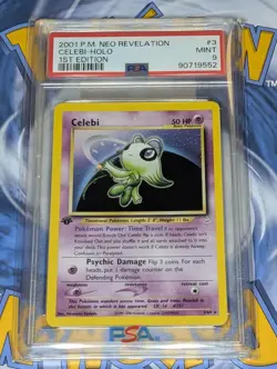 Celebi 3/64 1st Edition Holo Rare Neo Revelation Pokemon Tcg PSA 9 Mint - Image 2