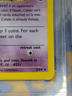 Celebi 3/64 1st Edition Holo Rare Neo Revelation Pokemon Tcg PSA 9 Mint - Image 4