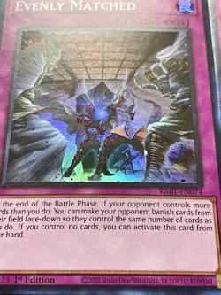 3x Evenly Matched | RA01-EN074 | NM | Super Rare | 1st Edition | YuGiOh! - Image 2