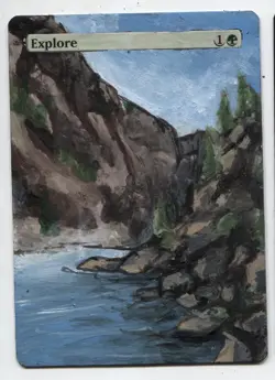 Explore Altered Art Magic The Gathering MTG Hand Painted Card SEE DESCRIPTION - Image 1