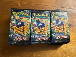 32 CROWN ZENITH FACTORY SEALED BOOSTER PACKS POKEMON TCG SWORD SHEILD ERA - Image 1