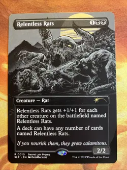 MTG Borderless Relentless Rats (0010) Secret Lair Promo Near-Mint!! - Image 1