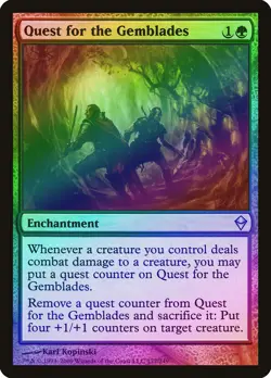 Quest for the Gemblades FOIL Zendikar NM Green Uncommon MAGIC CARD ABUGames - Image 1