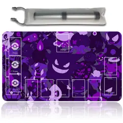 NEW Pokemon Gengar Playmat with Card Zones Free Bag Rubber Game Playmat of TCG - Image 1