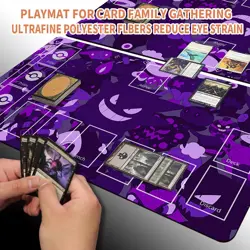 NEW Pokemon Gengar Playmat with Card Zones Free Bag Rubber Game Playmat of TCG - Image 5