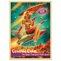 Cosmic Cola #4 – 50's Vintage Style – MTG Size – 100 Textured Matte Card Sleeves - Image 1