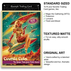Cosmic Cola #4 – 50's Vintage Style – MTG Size – 100 Textured Matte Card Sleeves - Image 2
