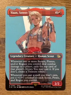 Magic MTG Final Fantasy Vaan, Street Thief #390 *NON-FOIL* Borderless Rare - Image 1