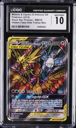 2019 POKEMON BLACK STAR PROMOS MOLTRES & ZAPDOS & ARTICUNO GX CGC 10 GEM MINT - Image 1