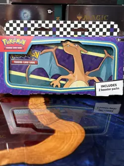 Pokemon 2024 Back To School Pencil Tin - Charizard - With 2 Sealed Booster Packs - Image 1