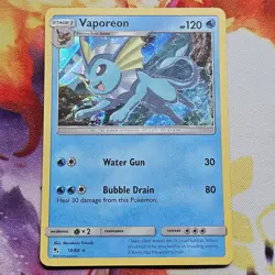 Vaporeon Holo Rare Hidden Fates 18/68 NM Pokemon TCG - Image 1