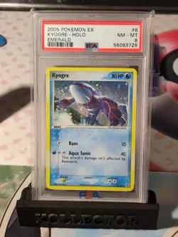 POKEMON EX EMERALD KYOGRE HOLO #6 PSA 8 2005 HUGE SWIRL - Image 1