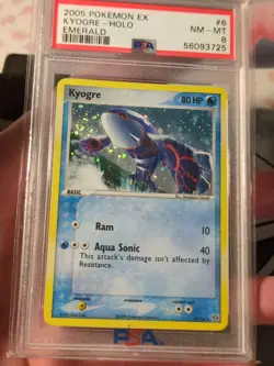 POKEMON EX EMERALD KYOGRE HOLO #6 PSA 8 2005 HUGE SWIRL - Image 3