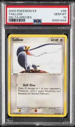 2005 POKEMON EX DELTA SPECIES #86 TAILLOW PSA 10 - Image 1