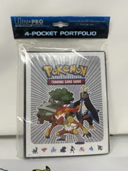 Pokemon Card Binder/Portfolio Ultra-Pro 4-Pocket Diamond And Pearl Dialga Palkia - Image 1