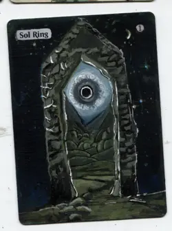 Sol Ring Altered Art Magic The Gathering Hand Painted SEE DESCRIPTION - Image 1