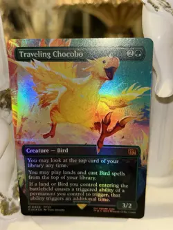 MTG Final Fantasy Traveling Chocobo Foil Borderless #406 English Magic The - Image 2