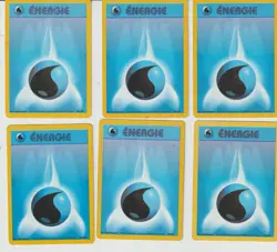 Lot x6 anciennes cartes POKEMON 1999 SET DE BASE Energie Eau 102/102 EX-NM-GOOD - Image 1