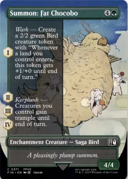 Summon: Fat Chocobo BORDERLESS Final Fantasy Magic MTG NM - Image 1