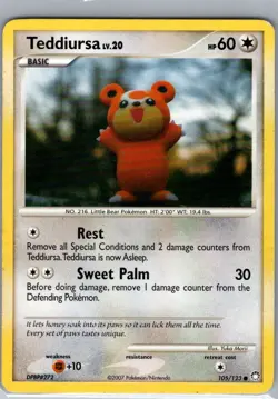 Teddiursa 105/123 Non Holo Mysterious Treasures - Pokemon Card - NM - Image 1