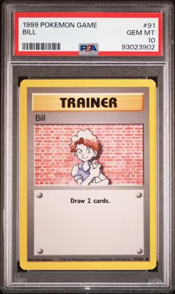 1999 POKEMON GAME #91 BILL PSA 10 - Image 1