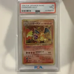 1996 POKEMON BASE SET JAPANESE #6 CHARIZARD-HOLO PSA 9 - Image 1