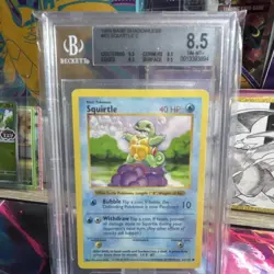 Pokemon Squirtle Base Set Shadowless 63/102 Beckett 8.5 1999 English - Image 1