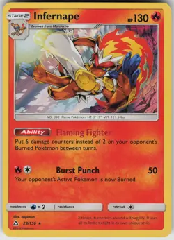 SM - Ultra Prism Infernape #23/156 Holo Rare POKEMON - Image 1