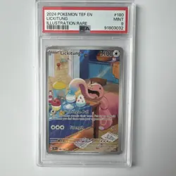 Pokemon 2024 SV05 Temporal Forces Lickitung 180/162 Illustration Rare Holo PSA 9 - Image 1